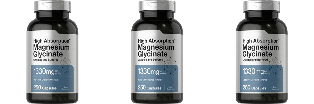 Magnesium Glycinate 1330mg (Elemental Magnesium) 250 Capsules Chelated Buffered Minerals Non-GMO Gluten Free Dietary Supplement