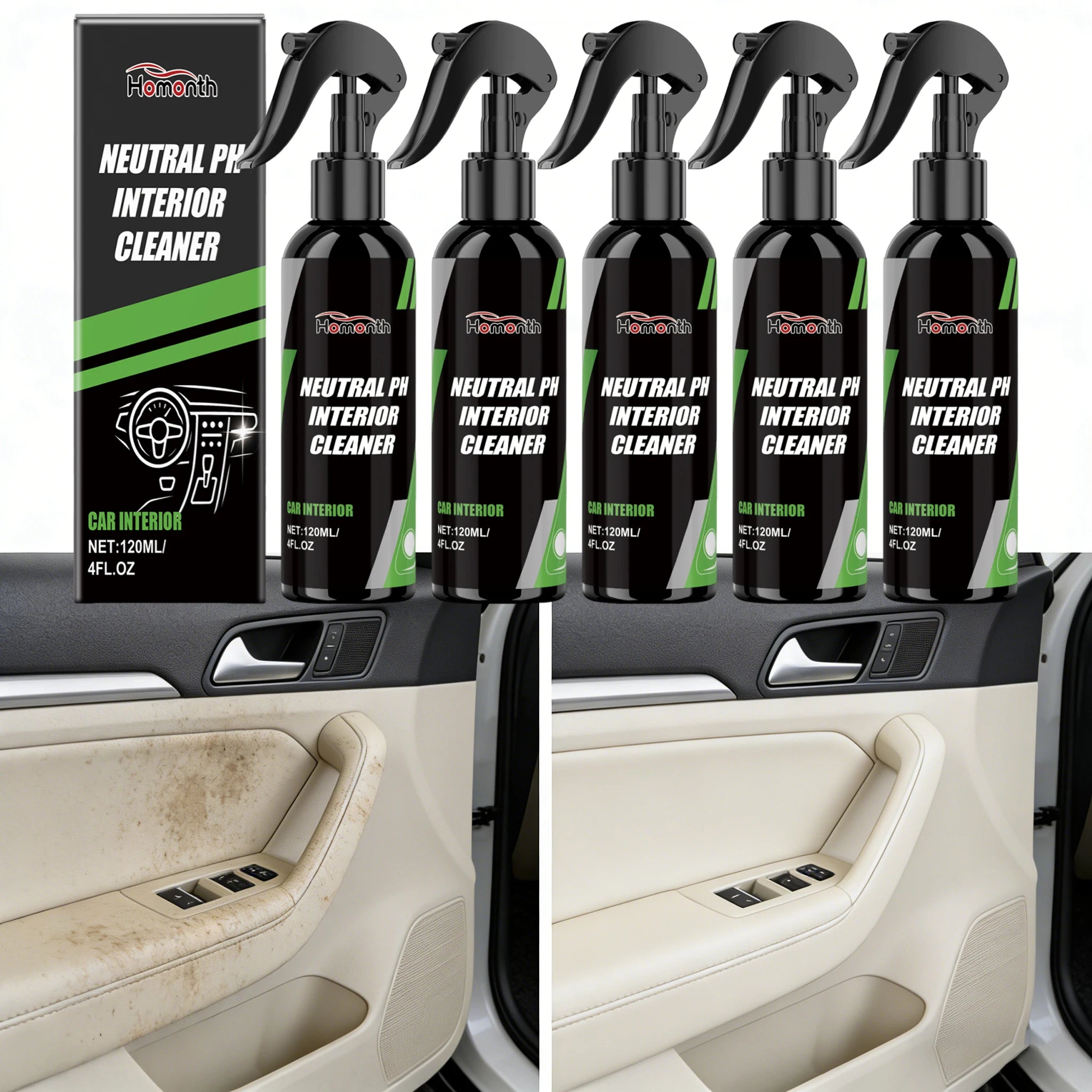 Car Interior Cleaner Agent Ceiling Cleaner Leather Flannel Woven Fabric Water Free Multipurpose Auto Dash Cleaning Tool