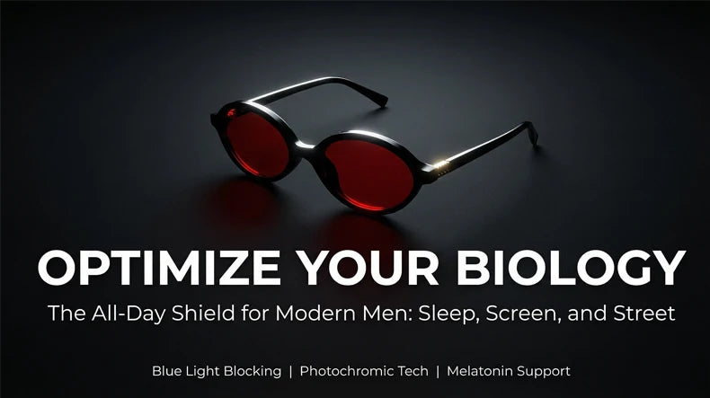 Anti Blue Light Oval Glasses For Better Sleep Men 2026 Red Tinted Lenses Computer Gaming Change Color Sunglasses Shades UV400