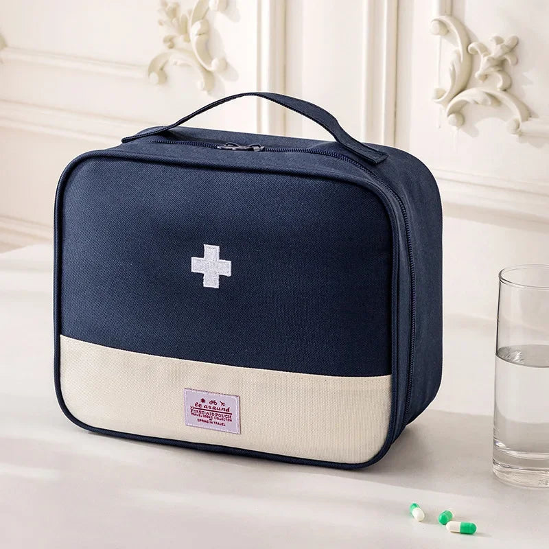 Medicine Organizer Bag for Family - Large Capacity Portable Drug Storage Pouch, First Aid Kit for Home & Travel Use