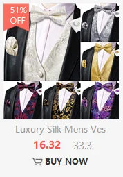 Hi-Tie Mens Ascot Black Pink Blue Red Gold Green Purple White Cravat Tie Hanky Cufflinks for Male Wedding Business Prom