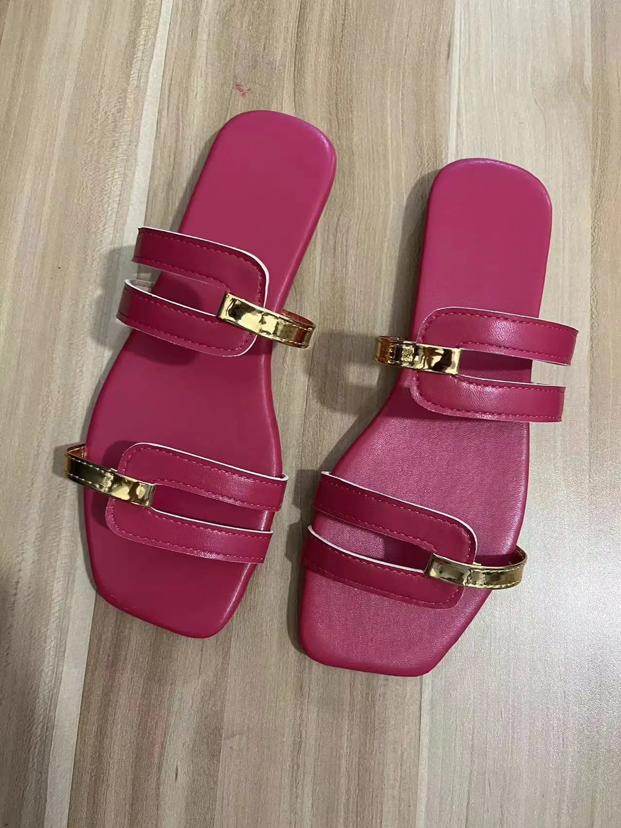 Women's Shoes Summer Flats Flip Flops Dress Shallow Casual Female Slides Rome Open-toe Women Slippers Slingback Sandals2023