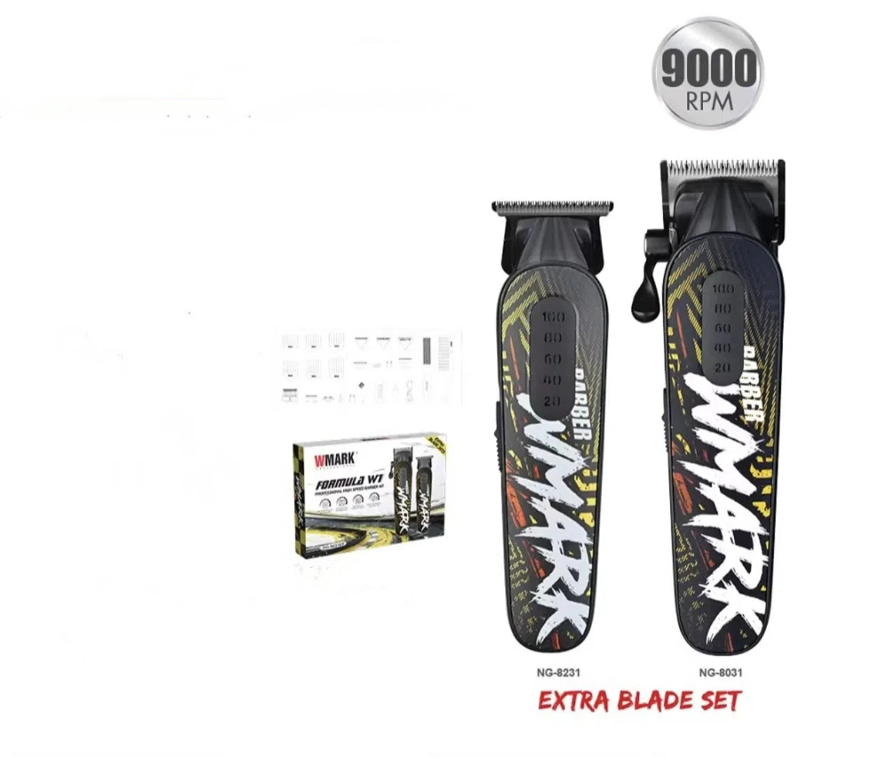 WMARK new hair clipper NG-8631KIT men's oil head engraving electric scissors 2 sets
