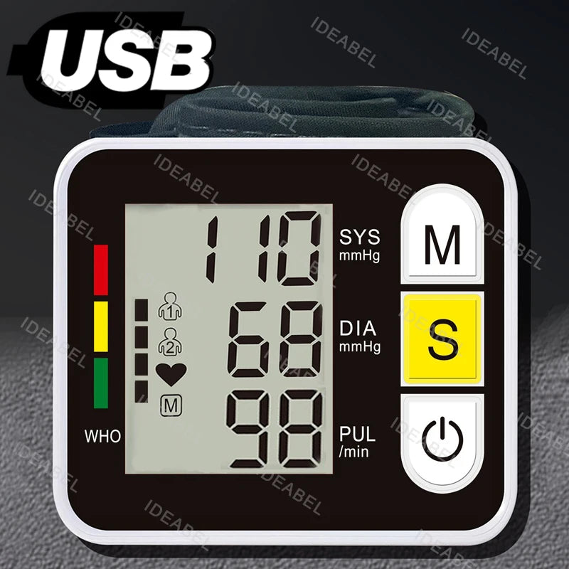 Digital Wrist Blood Pressure Monitor Medical Upper Arm Sphygmomanometer Automatic Tonometer Tensiometro Blood Pressure Meter