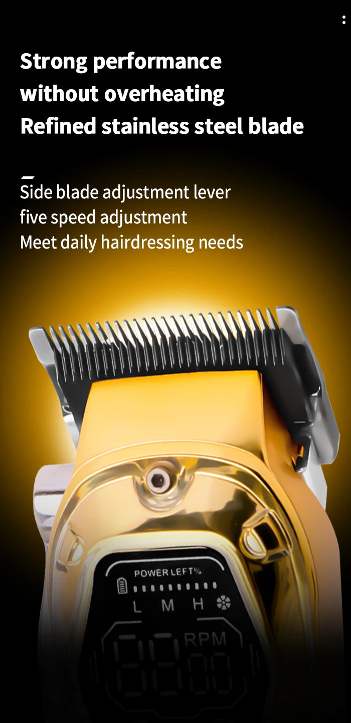 Kemei KM-1806 transparent body professional hair clipper three-speed adjustable speed rechargeable men's hair clipper