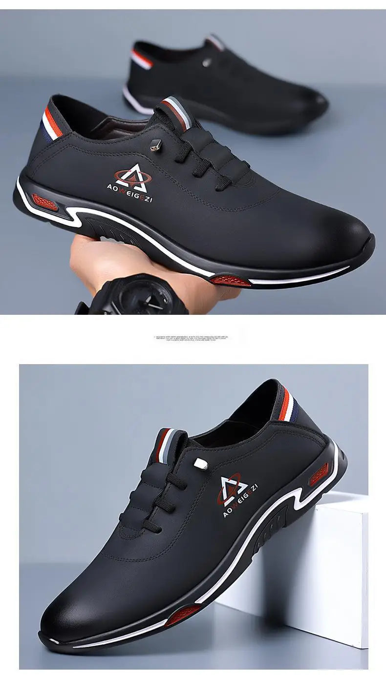Men's Shoes Fashion Soft Soled Men Casual Shoes British Style Formal Shoes Breathable Lace-Up Bottom Light Sneakers Male Size