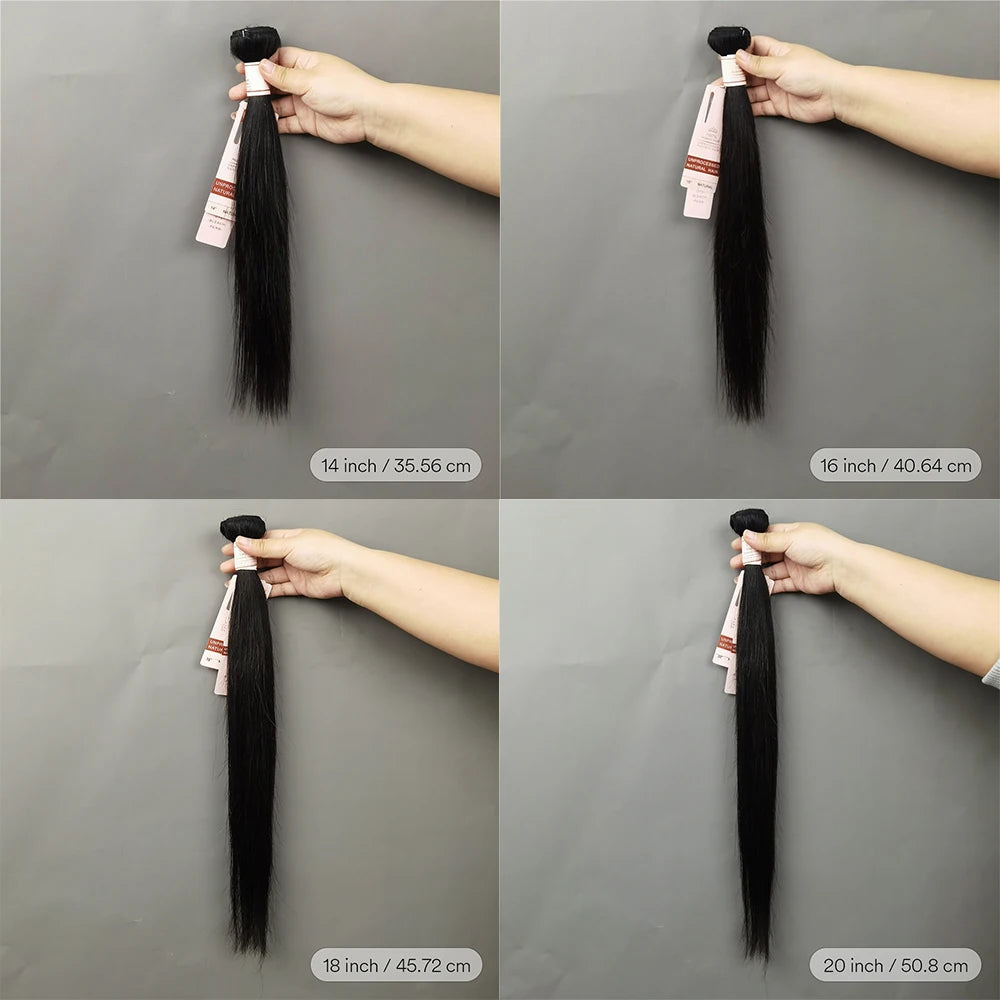 Brazilian Straight Hair Bundles Remy Human Hair Weave Bundles 10-30inch Hair Extensions Natural Black Color For Women