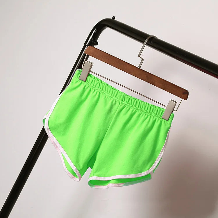 Women Mid Waist Sport Shorts Slim Fit High Stretchy Short Trousers For Summer Female Ladies Running Exercise Beach Short Pants