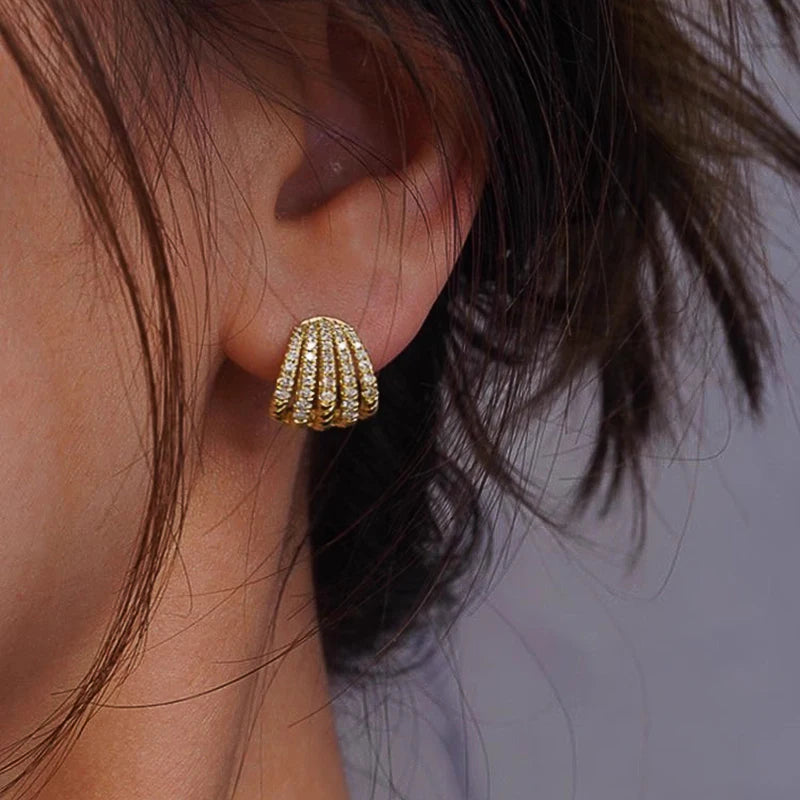 Huitan Trendy Claws Design Hoop Earrings for Women Silver Color/Gold Color Statement Female Ear Earrings Luxury Wedding Jewelry