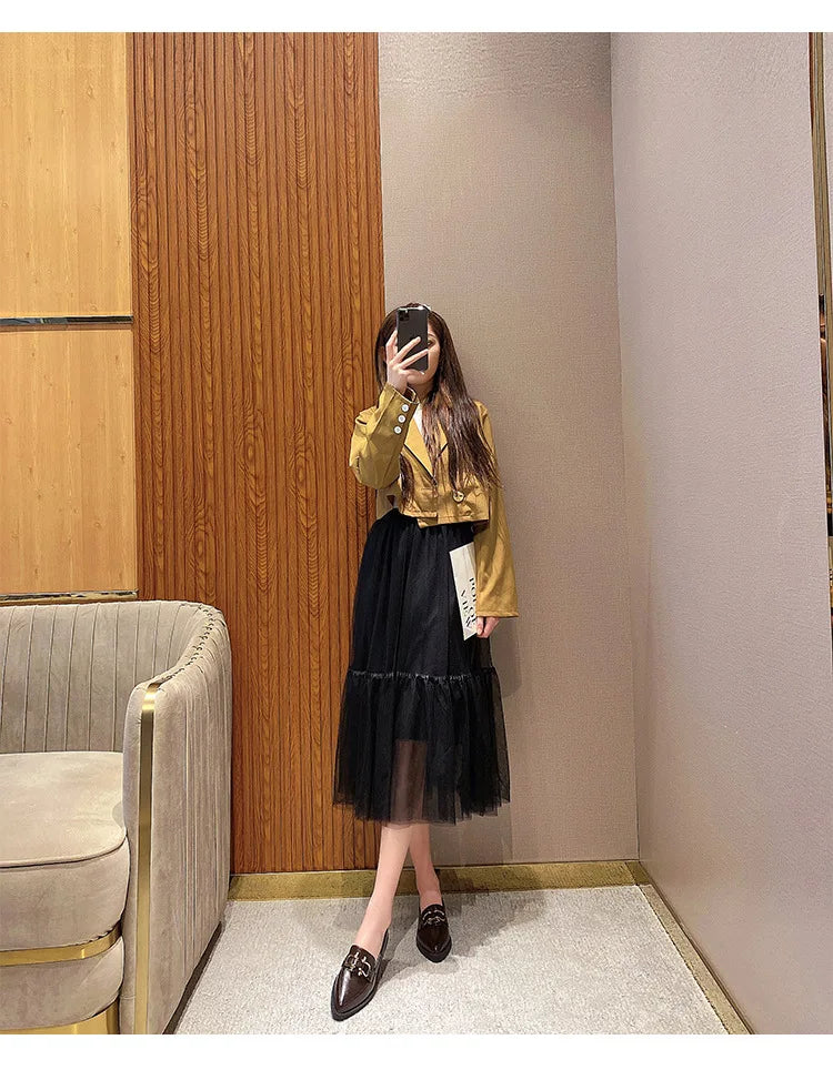 New Women Pointed Toe Leather Casual Shoes British Style Dress Shoes Fashion Cool Slip-on Loafers