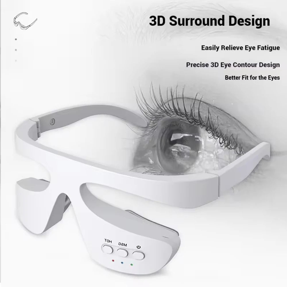 Eye Massager 3 Gear Red light Remove Eye Bags Dark Circles Puffiness Hot Compress Eye Relieve Eye Fatigue Wireless Use