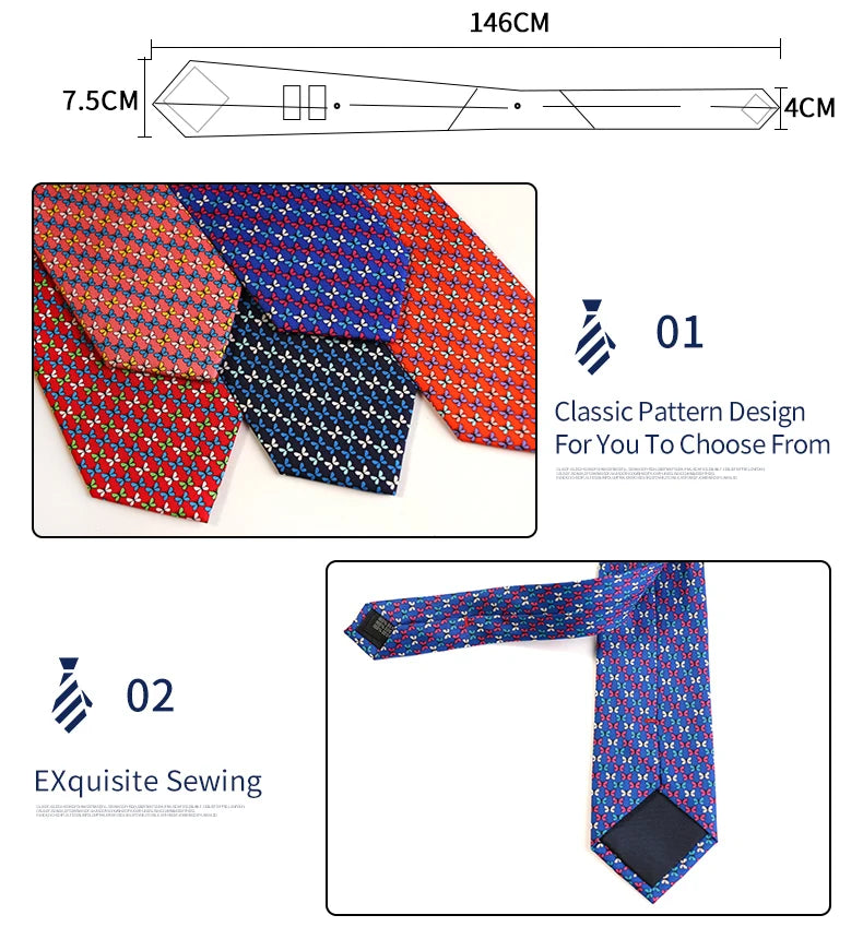 Tailor Smith 100% Silk Ties For Men Handmade Necktie With Animal Pattern Tie Father's Day Birthday Gift Tie
