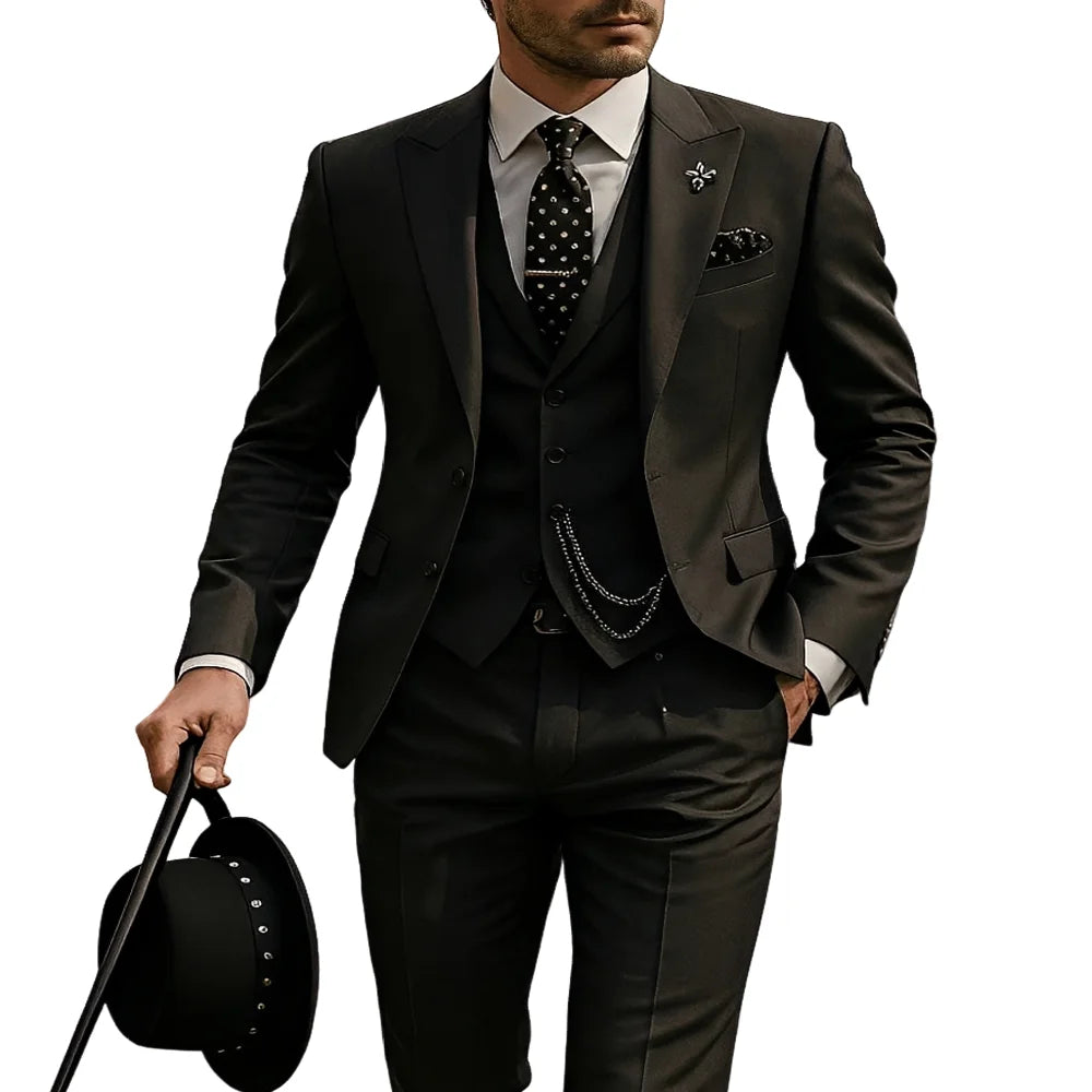 Men's 3-Piece Suit, Wedding Groom's Tuxedo, Party Custom Suit, Elegant Ouifit Custom Blazer and Trousers Vest