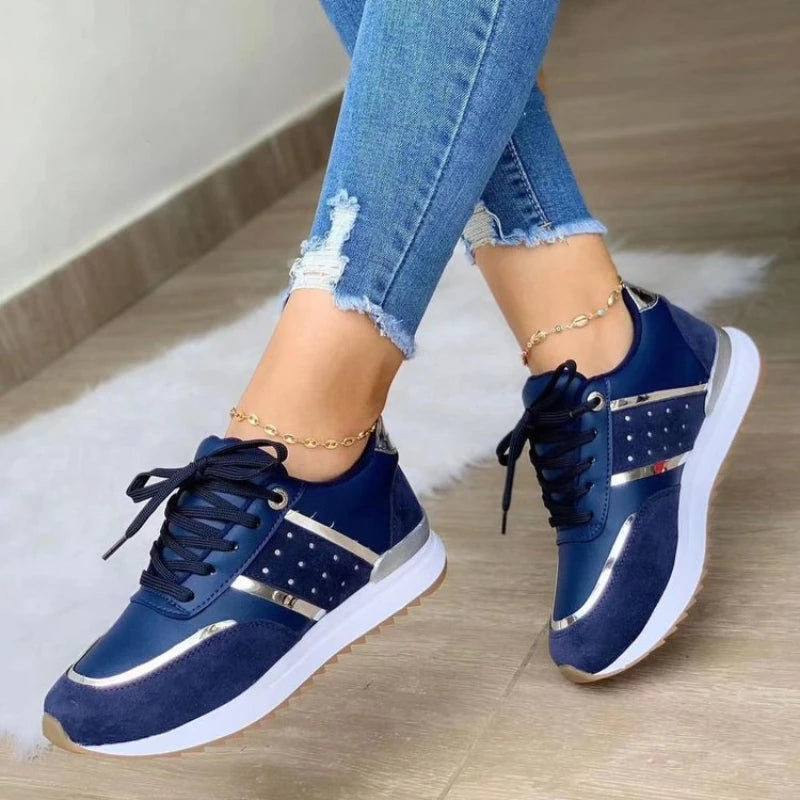 Women's Shoes Fashion Womens Sneakers Comfortable Platform Casual Shoes Breathable Vulcanized Shoes Lace Up Zapatillas De Mujer
