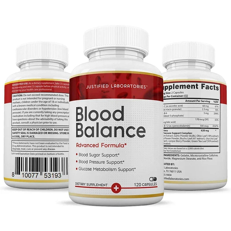 Natural Formula for Blood Balance To Maintain Healthy Levels, Maximum Daily Strength Formula, Vitamin Dietary Supplement