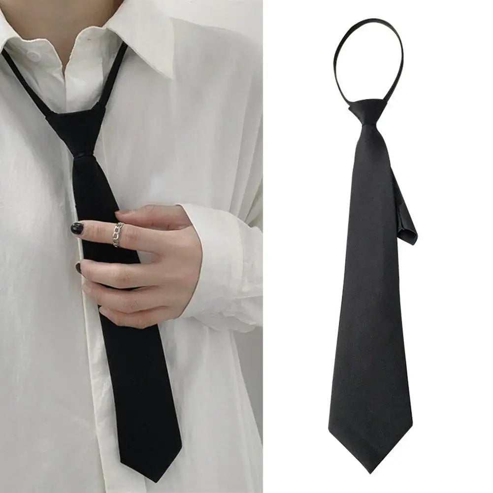 Unisex Zipper Tie For Man Woman Black Clip On Men Tie Security Ties For Clothes Neckties Uniform Suit Ties for Wholesale