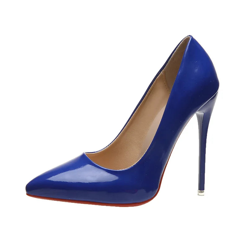 Women's Shoes Red Sole High Heels Sexy Pointed Toe 12cm Pumps Stiletto Women Wedding Shoes Plus Size Dress High Heels Tacones