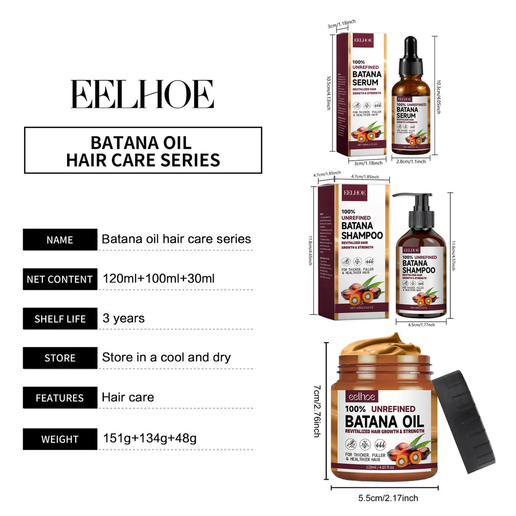 EELHOE Batana Oil Hair Shampoo and Conditioner Anti Frizz Bright Deep Nourish Anti Hair Loss Treatment for Hair Growth Products