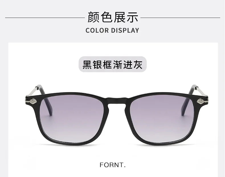 Bifocal Presbyopic Glasses HD Anti Blue Light Large Frame Presbyopia Glasses Resin Lens Sunglasses Bifocus Reading Glasses Men