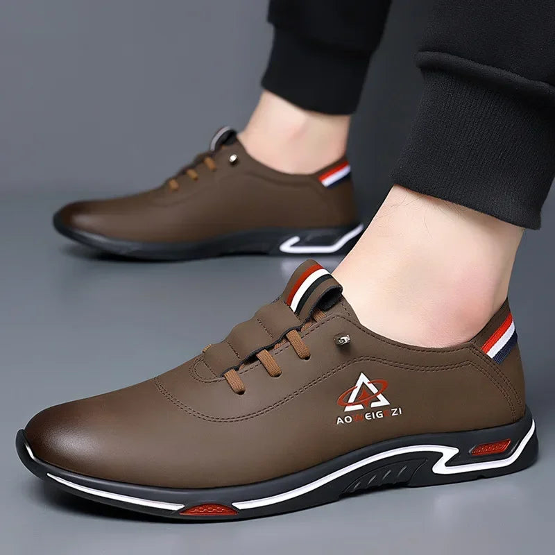 Men's Shoes Fashion Soft Soled Men Casual Shoes British Style Formal Shoes Breathable Lace-Up Bottom Light Sneakers Male Size