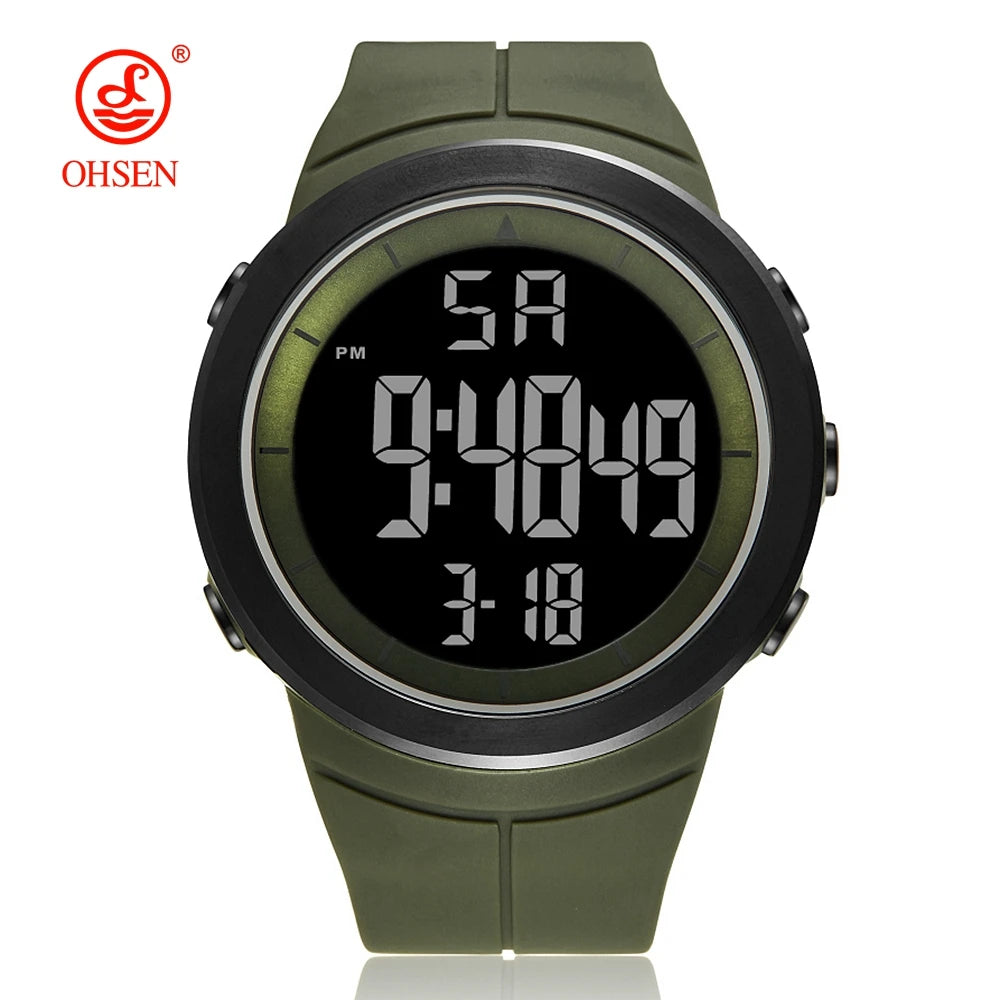 Digital Watches for Men Black Waterproof Tactical Wristwatch Big Dial Waterproof Electronic Led Military Clocks Alarm Stopwatch