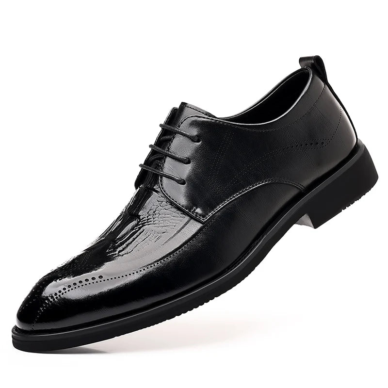 Luxury Brand Men's Glossy Leather Shoes High-end Banquet Dress Shoes Office Men's Pointed Business Shoes High-quality Versatile