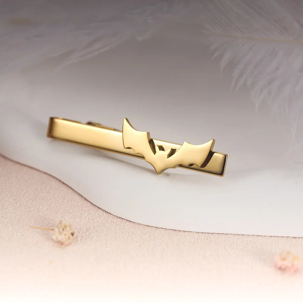 Fashion Stainless Steel Bat Tie Clip For Men Vintage Gothic Animals Tie Clip Suit Accessories Halloween Jewelry Gifts For Dad
