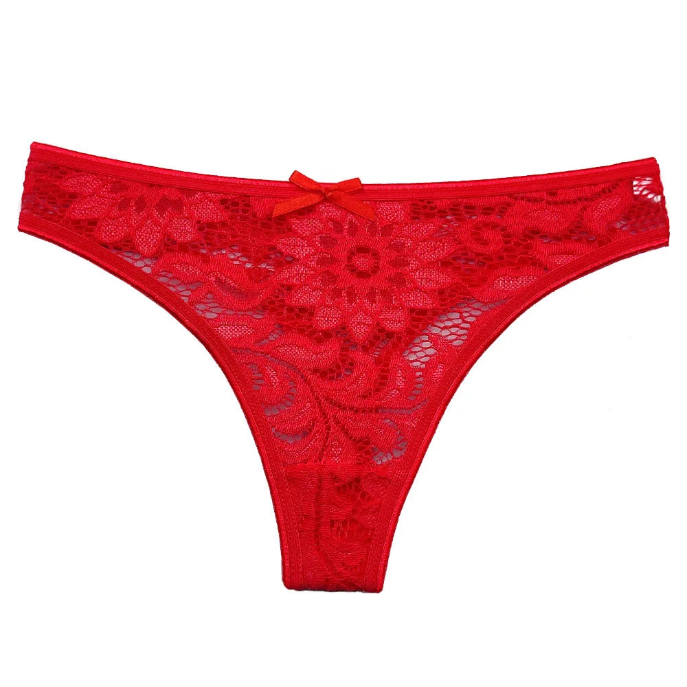 5 PCS/Set Sexy Lace Thongs Low Waist Underwear Women G-string Underpants Lady Bikini Panties Female Sexy Lingerie M-XL