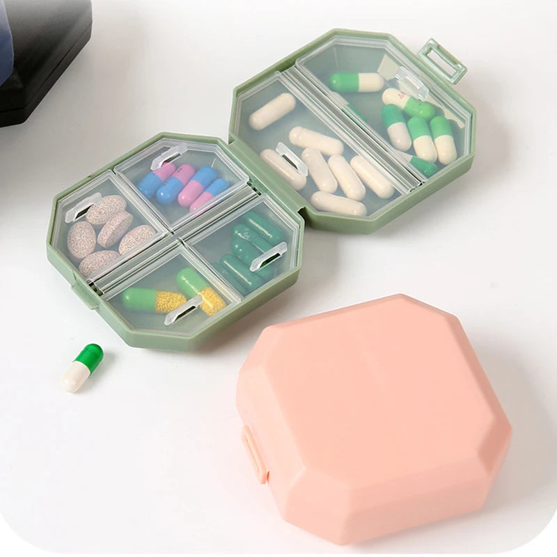 10 Compartments Travel Pill Organizer Pocket Portable Pill Storage Box Case Daily Pill Container or Purse Fish Oil Medicine