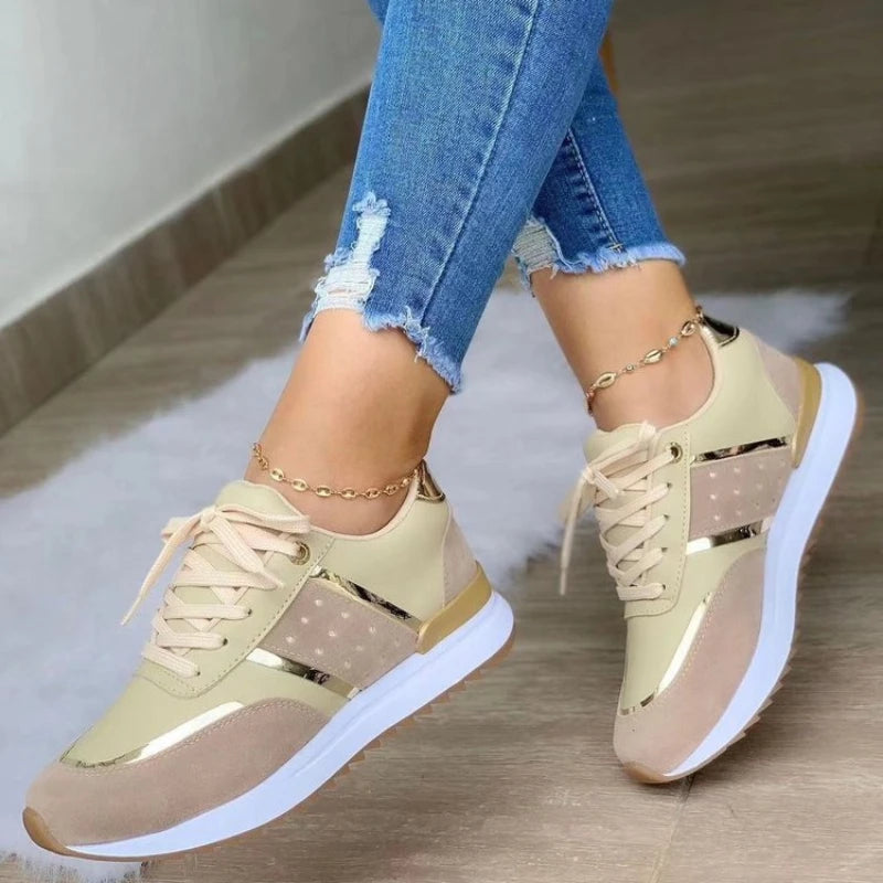 Women's Shoes Fashion Womens Sneakers Comfortable Platform Casual Shoes Breathable Vulcanized Shoes Lace Up Zapatillas De Mujer