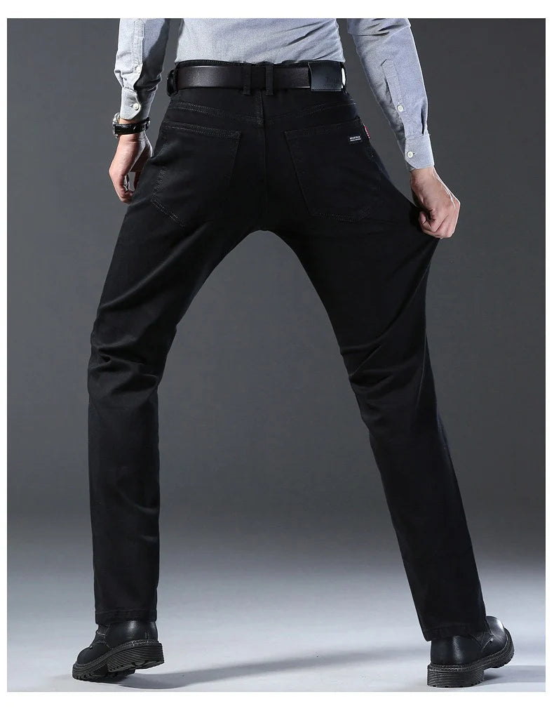 Men Classic Advanced Fashion Brand Jeans Jean Homme Man Soft Stretch Black Biker Masculino Denim Trousers Mens Pants Overalls