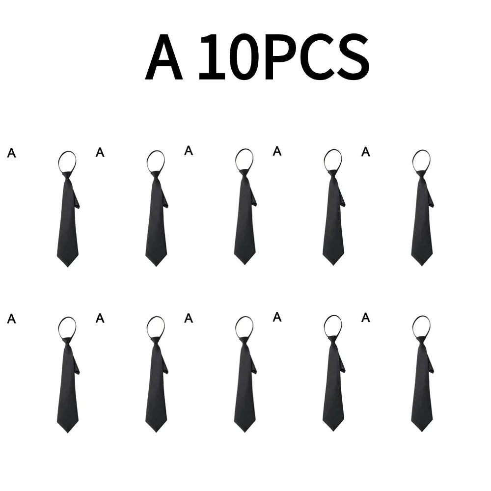 Unisex Zipper Tie For Man Woman Black Clip On Men Tie Security Ties For Clothes Neckties Uniform Suit Ties for Wholesale