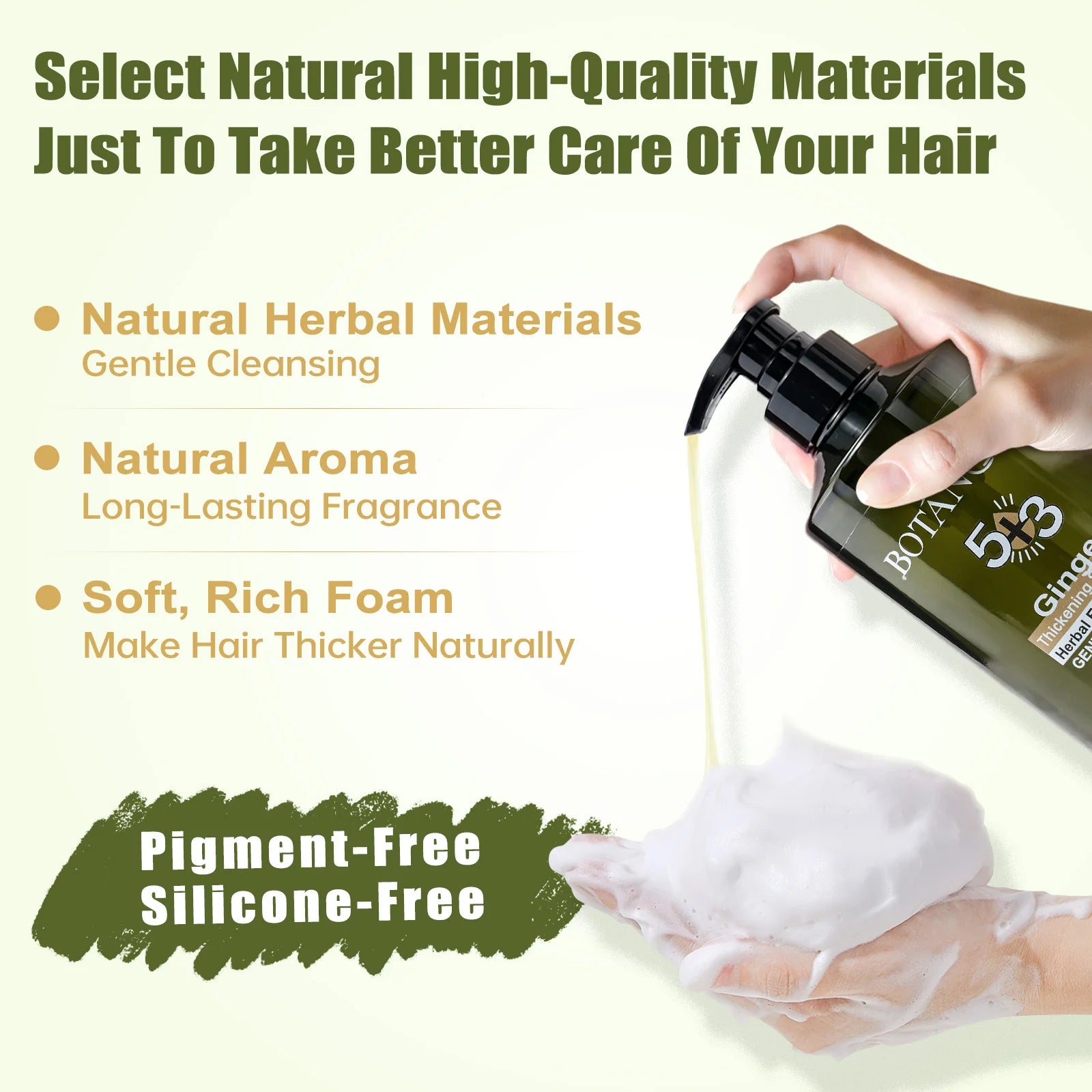 BOTÁNQUIL 473ml Ginger Shampoo for Hair Loss and Thinning Hair for Men and Women Natural Herbal Scent Essential Oil Shampoo