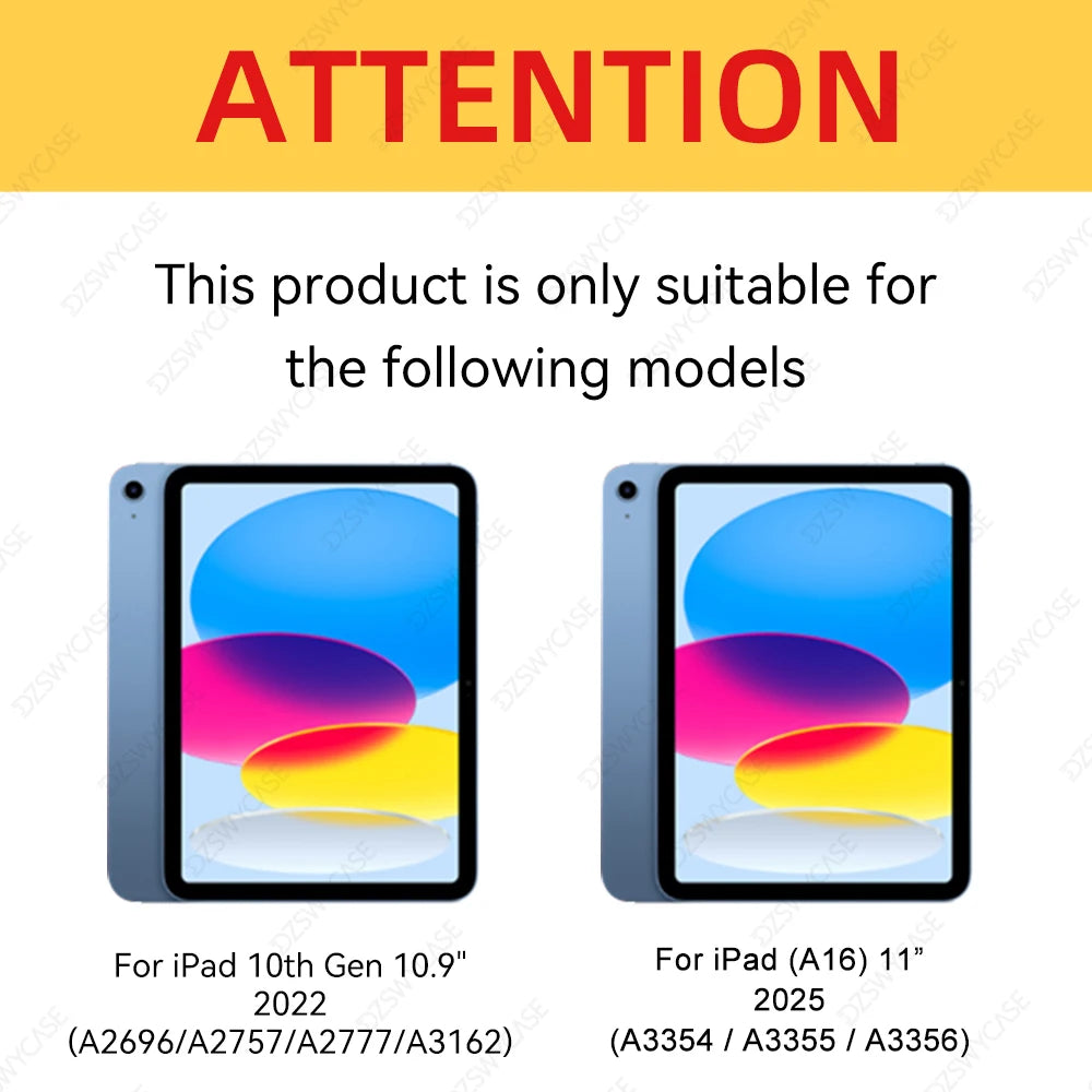 Case for iPad 10th Gen 10.9, For iPad 11th Gen A16 11 Cover, Silicone Slim Protective, with Pencil Holder, Y-Shaped Stand
