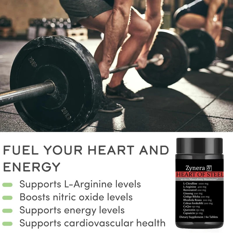 Male Strength and Endurance Supplement, Boost Performance, Supports Reproductive Health ，L-Citrulline L-Arginine Ginseng for Men