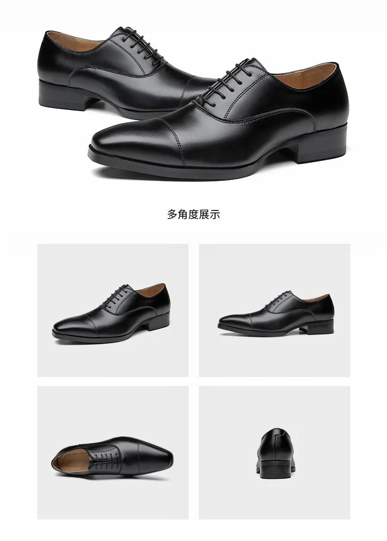 Quality Mens Dress Shoes Black Formal Social Shoes Male Business Wedding Derby for Man Luxury Oxford Loafers Zapatos De Hombre