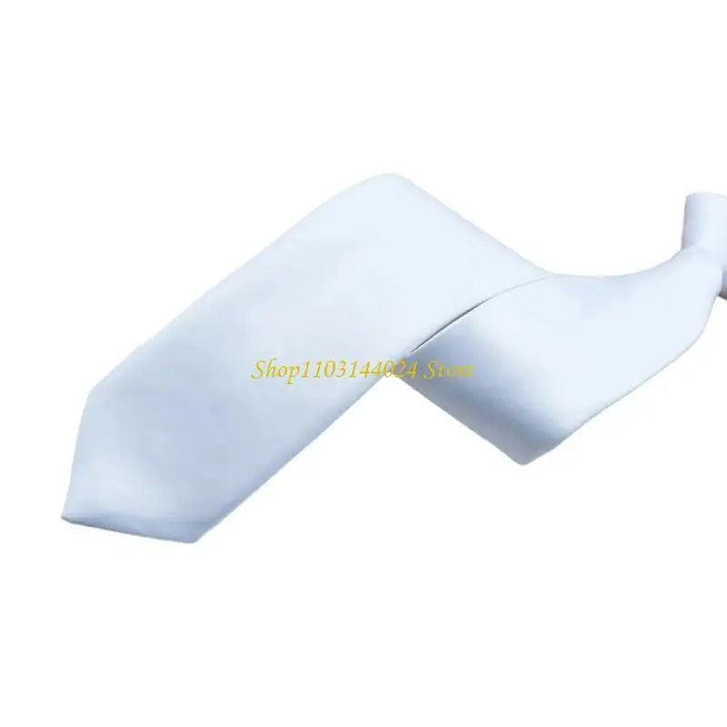 N5KE Color White Neck Tie for Men Women Children Graffiti for Father's Day Decoration Necktie Adjustable Zippered Ties