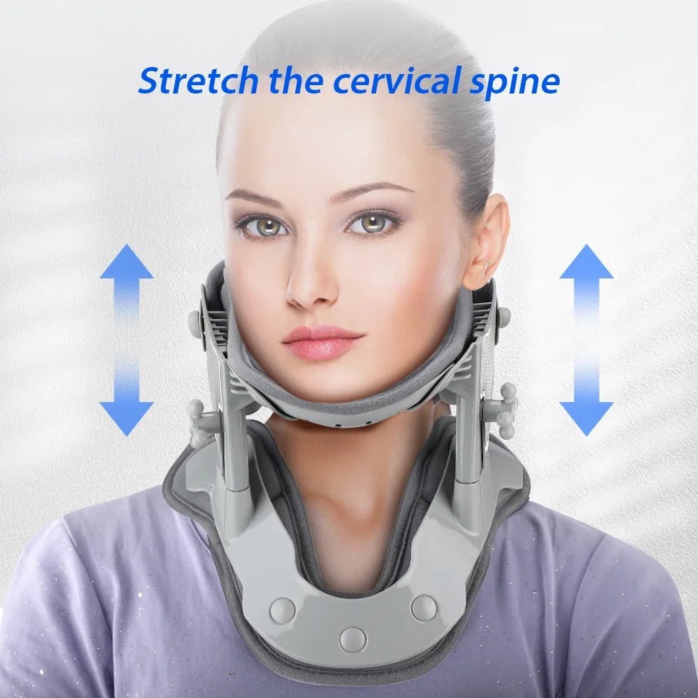 Medical Neck Traction Device Heating Cervical Collar Correction Kit Ergonomic Neck Retractor Cervical Collar Stretcher for Adult