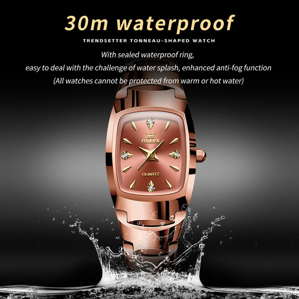 OLEVS 7006 Women's Watches Top Brand Elegance Quartz Montres Femmes Waterproof Tungsten Steel Case Strap Luminous Date Watch