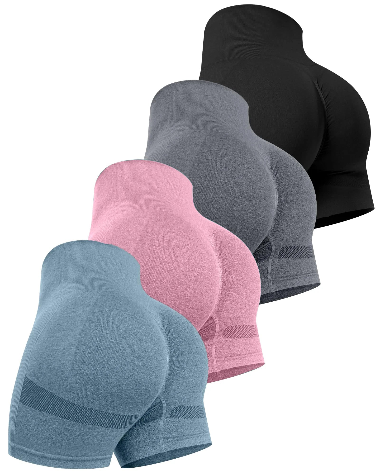 2024 4PCS Booty Lifting Gym Shorts Woman High Waist Fitness Multi Piece Set Shorts Summer Running Outdoors Butt Lifting Pants