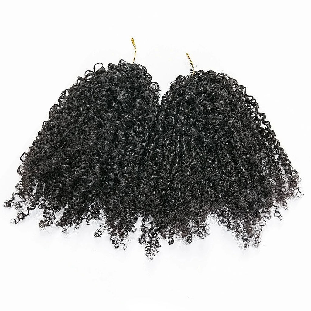 Kinky Curly Feather Crochet Braid Human Hair Extensions Knotless Pre-Separated Crochet Hair Extensions Human Hair Natural Color