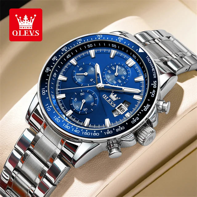 OLEVS Top Men's Watches Luxury Waterproof Luminous Classic Quartz Wrist Watch for Men Chronograph STOP WATCH Sports Man Watch