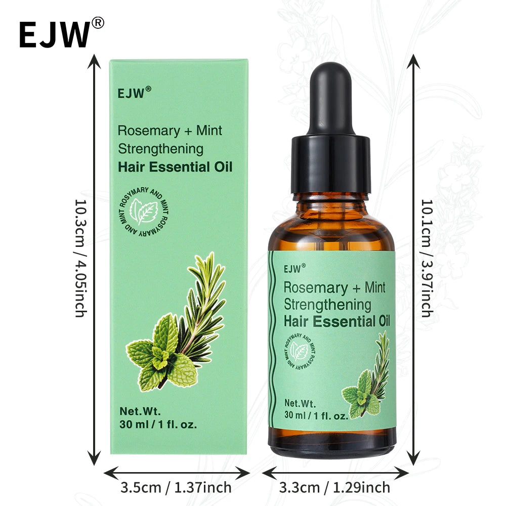 Rosemary & Mint Hair Oil - Stronger and Healthier Hair, for Dry Damaged Hair,  Frizzy or Color Treated,Hair care essential oil.