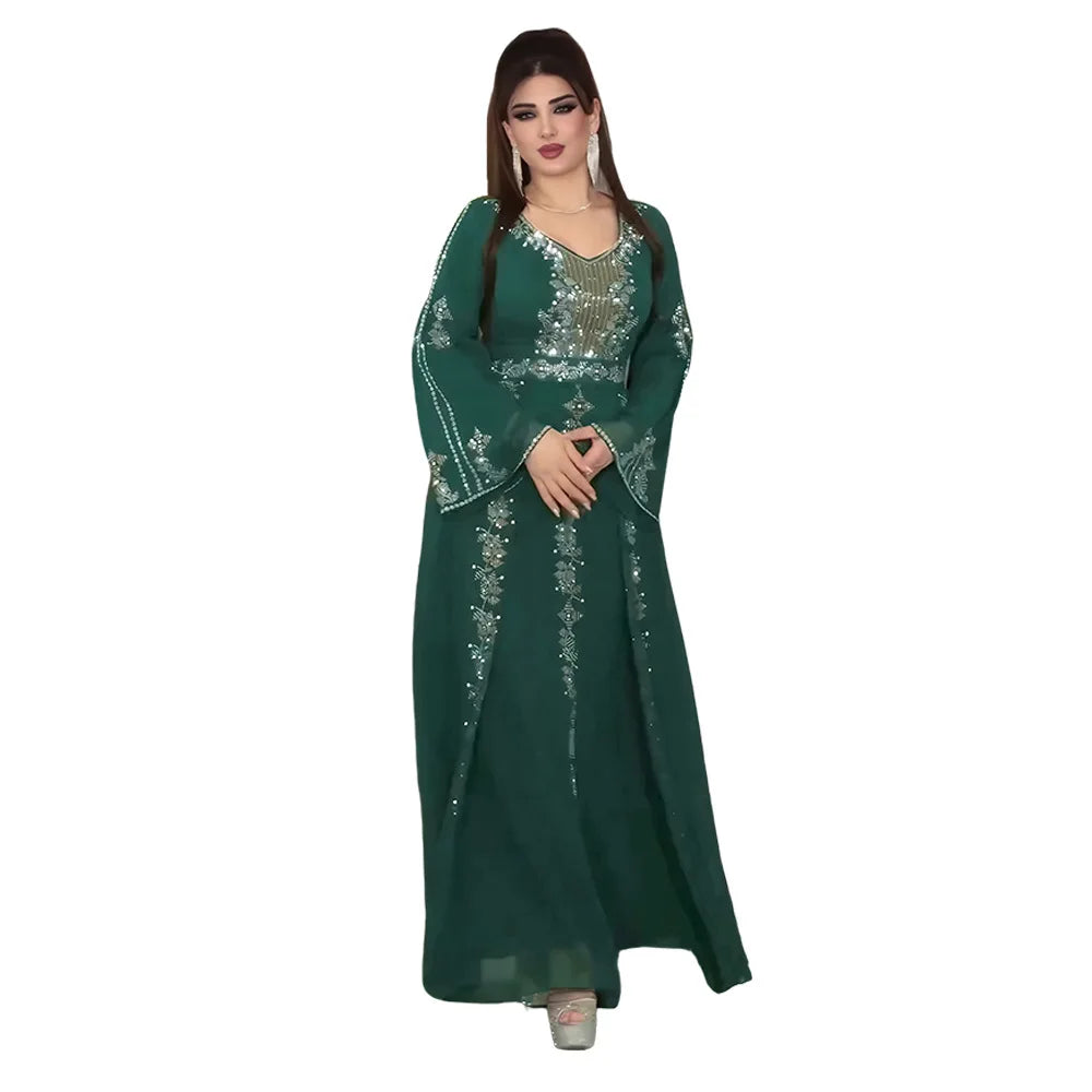 2025 Abayas For Women Dubai Luxury African Muslim Fashion Dress Caftan Marocain Evening Party Dresses Boubou Robe Djellaba Femme