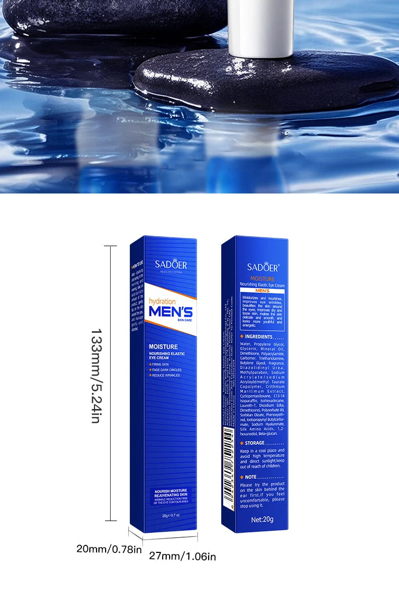 1/2pcs SADOER Men's Eye Cream Anti Dark Circles Removal Eye Bags Moisturizing Anti-Aging Anti-wrinkles Men Eyes Skin Care