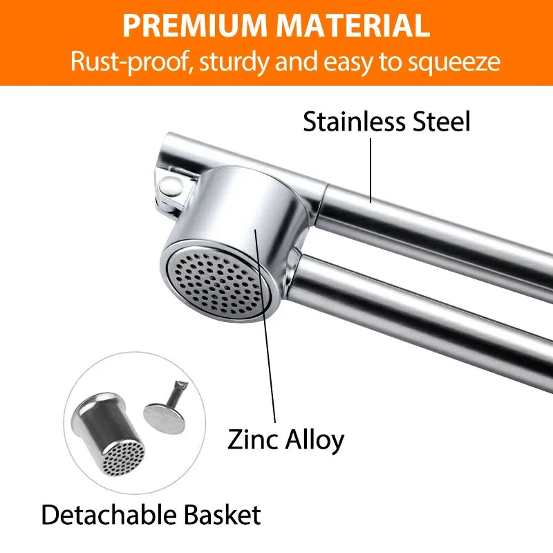 Garlic Press Mincer Stainless Steel Garlic Crusher for Kitchen, Detachable, Extended Edition 7inch, Rust Proof, Kitchen Gadgets