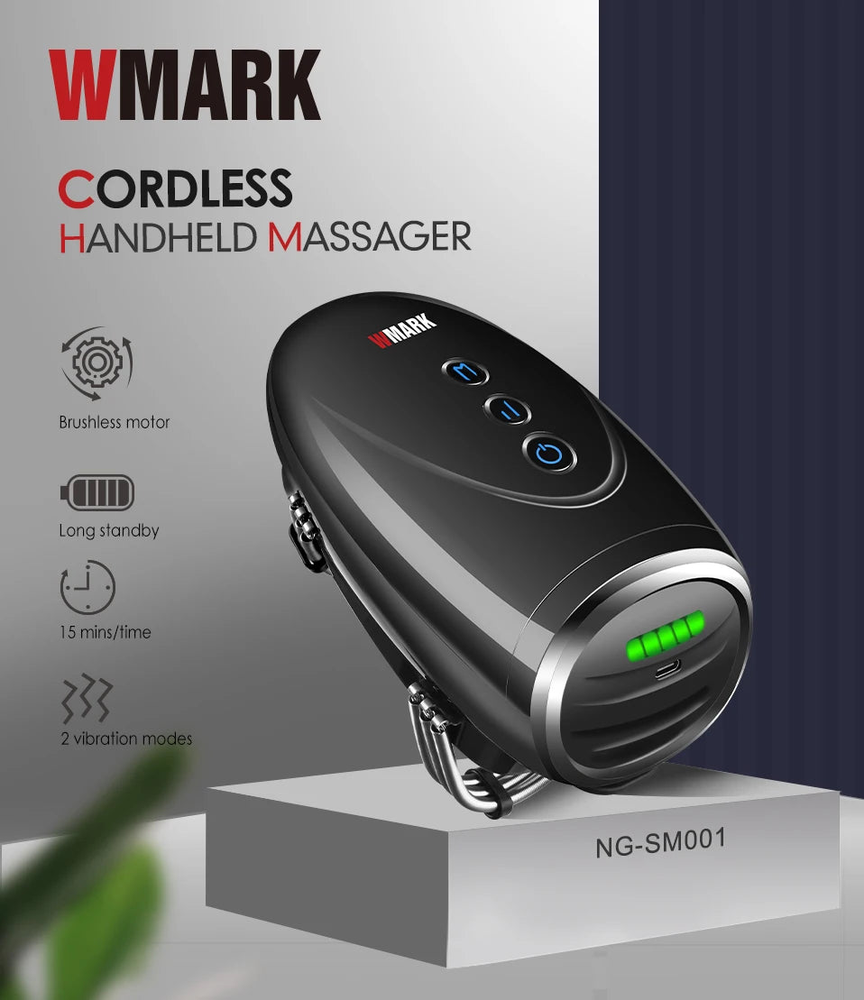 NEW!!!WMARK NG-SM001 Barber Massager Handheld, Cordless Handheld Massager Barber Use, 2600MAH Face Massager Scalp