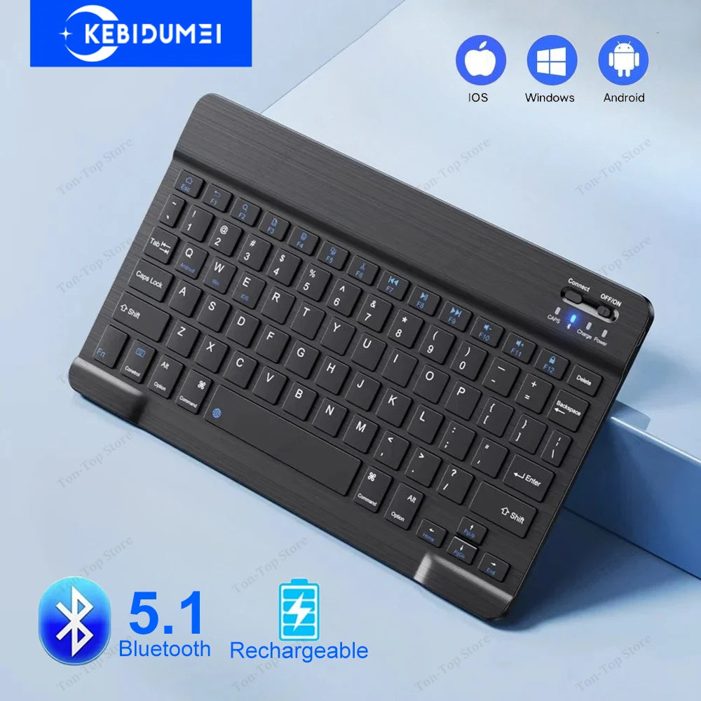 Bluetooth 5.1 Keyboard Wireless Mini Keyboard 200mAh Rechargeable Keyboard Gaming Keyboard for Laptop Tablet Android iOS Windows