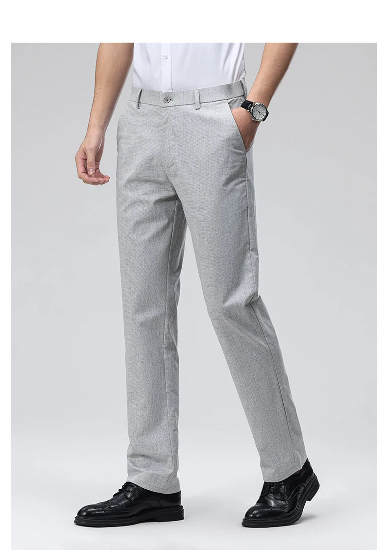 Men's Casual Pants: Breathable & Lightweight for Summer Comfort Business Casual Men's Work Trousers