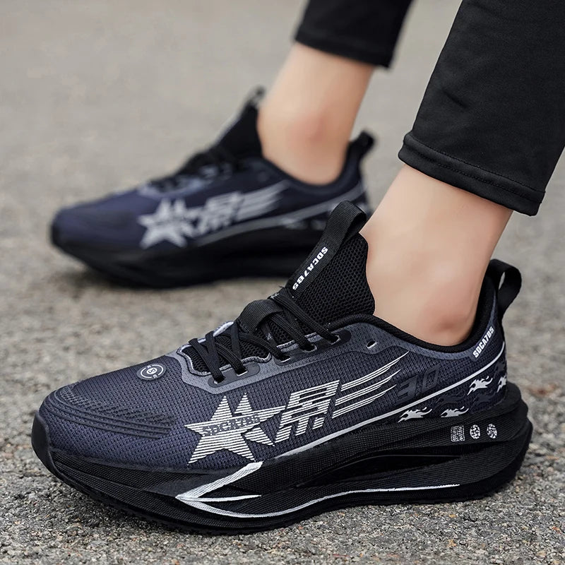 Men's Fashionable Sports Shoes, Non-Slip and Durable Tennis Shoes - Traditional Footwear - Road Running Shoes - Fitness Training Shoes - High-Top Non-Slip Soles - Suitable for All Seasons - Unisex Design